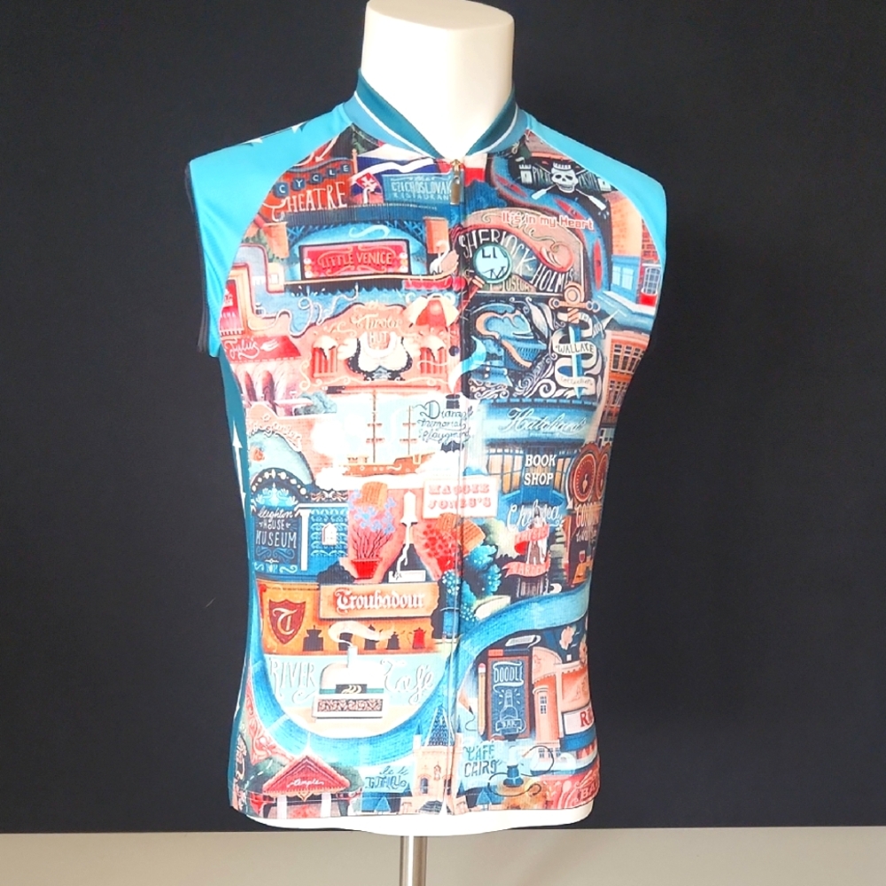It's In My Heart - Men's "City Map" Print Cycling Jersey - Size S